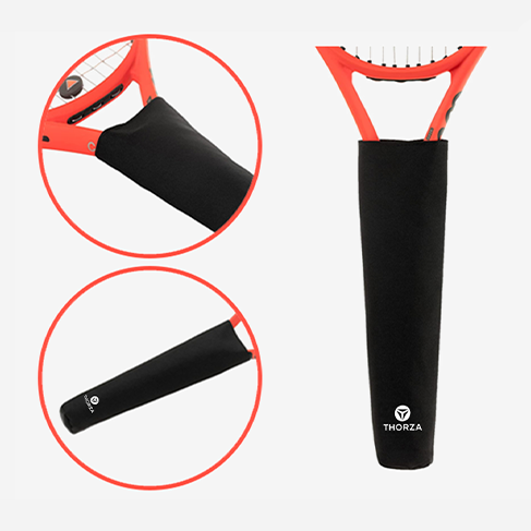 Thorza Tennis Racket Grip Cover, Black