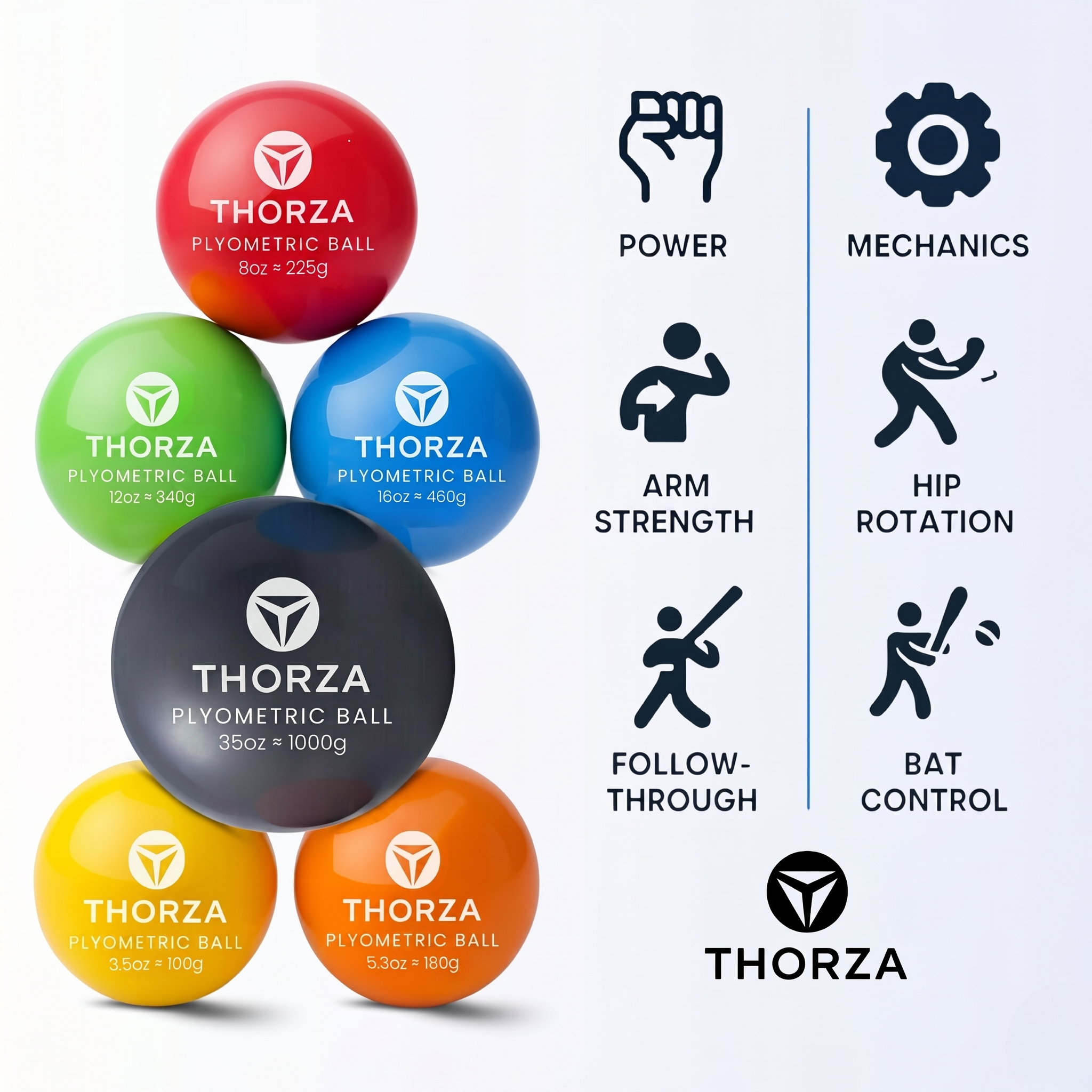 Thorza Weighted Training Balls (6-Pack)