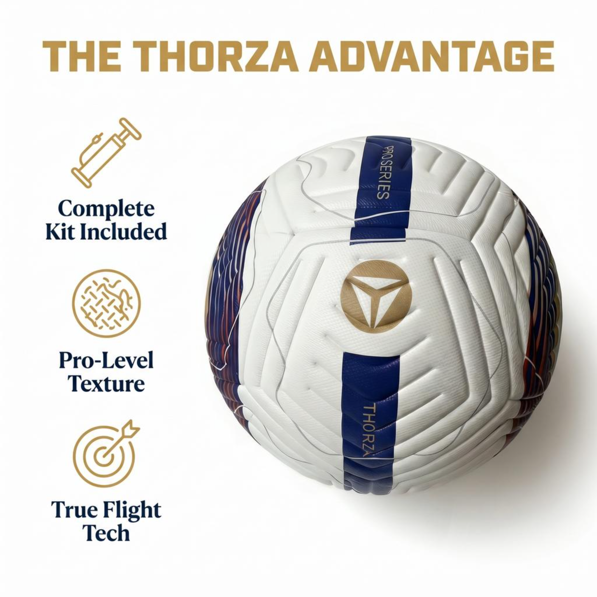 Thorza Pro Series Soccer Ball Size 5 with Pump Kit