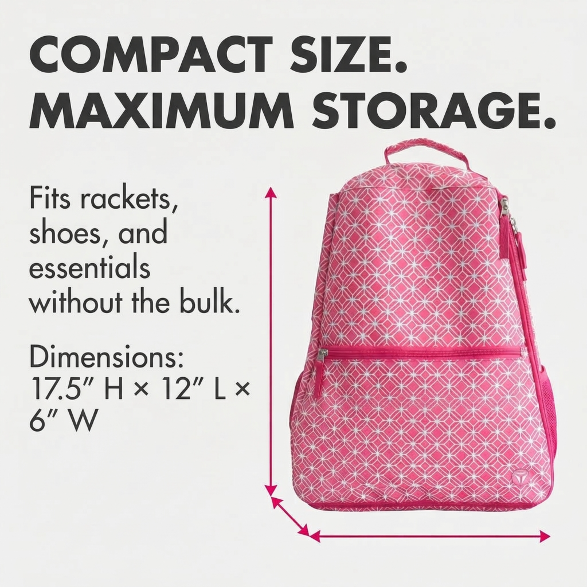 Thorza Tennis Racket Backpack for Women