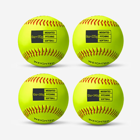 Thorza 12" Weighted Training Softballs Set of 4 (6, 8, 10 & 12 oz)