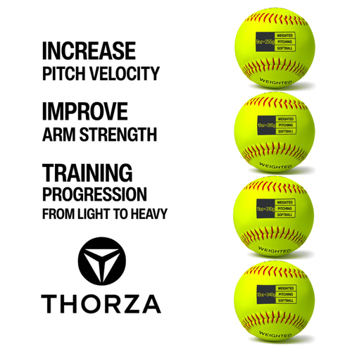 Thorza 12" Weighted Training Softballs (Set of 4 (9, 10, 11 & 12 oz)