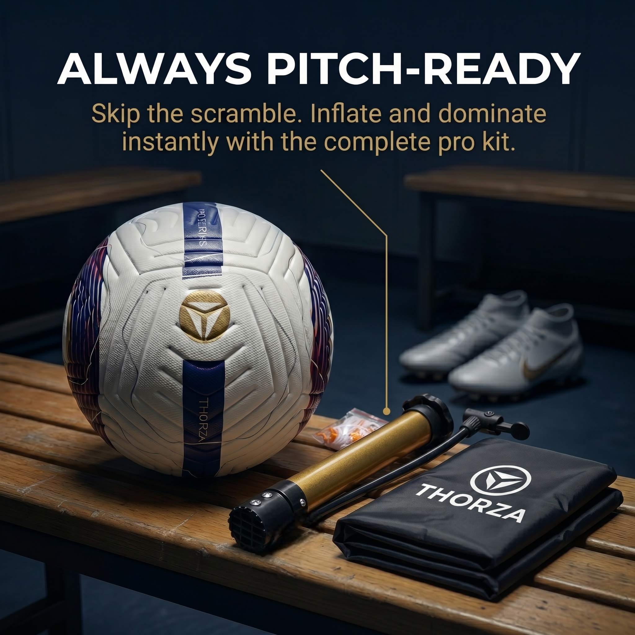 Thorza Pro Series Soccer Ball Size 5 with Pump Kit