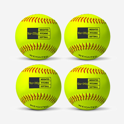Thorza 12" Weighted Training Softballs (Set of 4 (9, 10, 11 & 12 oz)