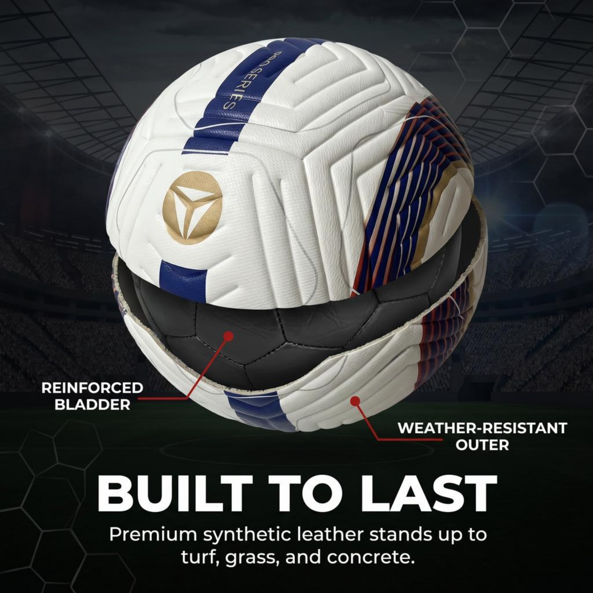 Thorza Pro Series Soccer Ball Size 5 with Pump Kit