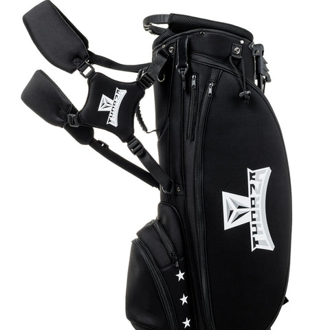 Thorza Sunday Golf Bag for Men and Women, Vintage Canvas and Leather, Stores Balls, Tees, and Clubs for 18 Holes, Zippered Pockets, Lightweight, Smal